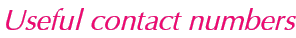 Useful contact numbers